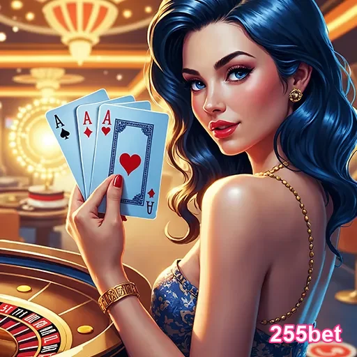 Imagem do cassino 255bet com jogos de azar, promovendo o site 255bet para apostas online.